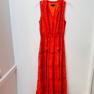 1. State Fiery Red Tiered Maxi Dress